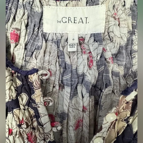 ❤️ THE GREAT FLOWY DAISY FLORAL COTTON MIDI DRESS BALLOON SLEEVES PEASANT BOHO - Picture 4 of 10